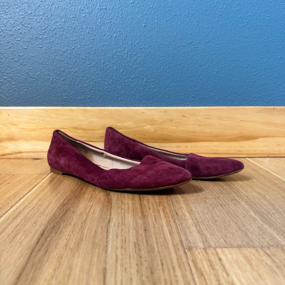 Madewell Mira Burgundy Pointed Toe Flats Size 8.5 - Picture 2 of 8